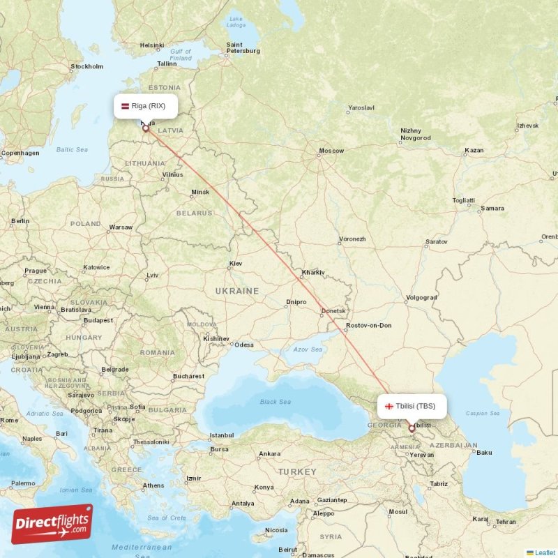 TBS - RIX route map