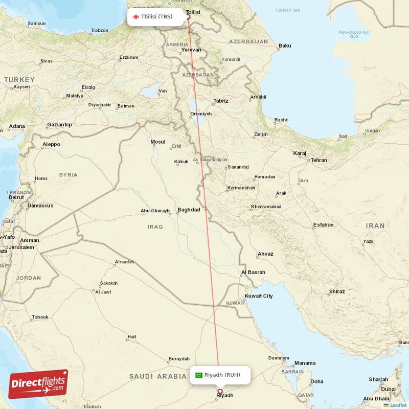 Direct flights from Tbilisi to Riyadh TBS to RUH non stop Directflights