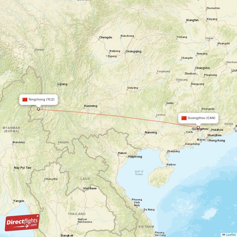TCZ - CAN route map