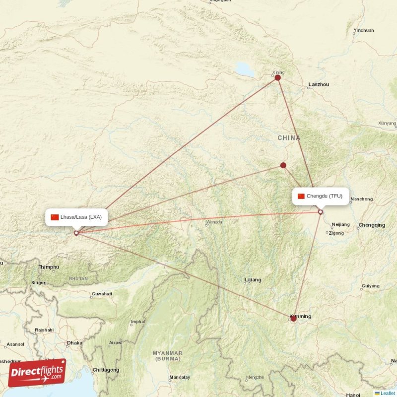 TFU - LXA route map