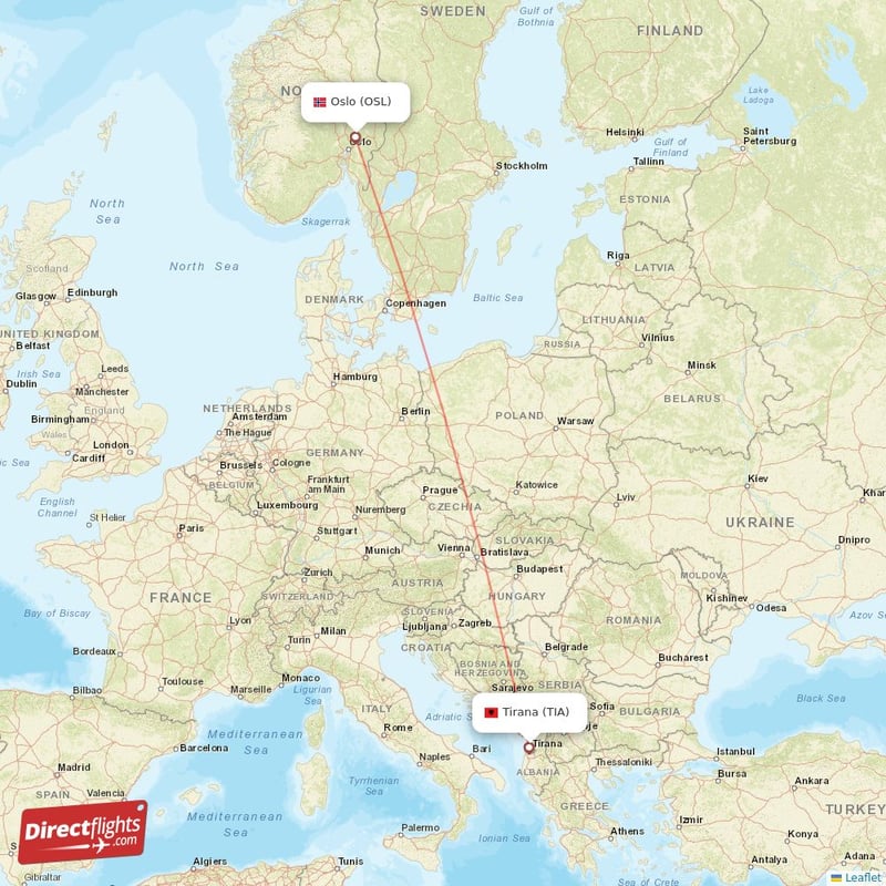 TIA - OSL route map