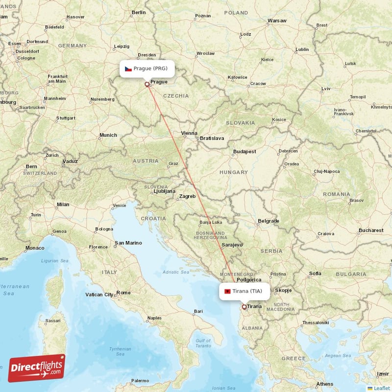TIA - PRG route map