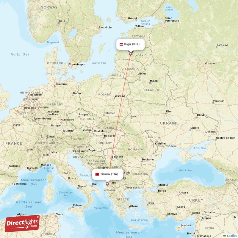 TIA - RIX route map