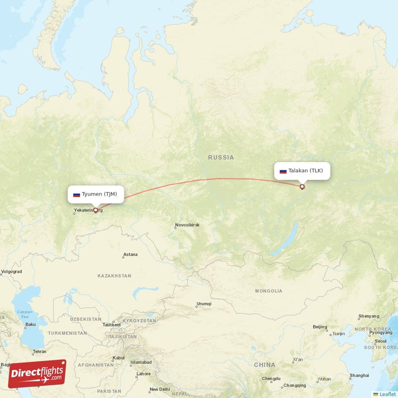 TJM - TLK route map