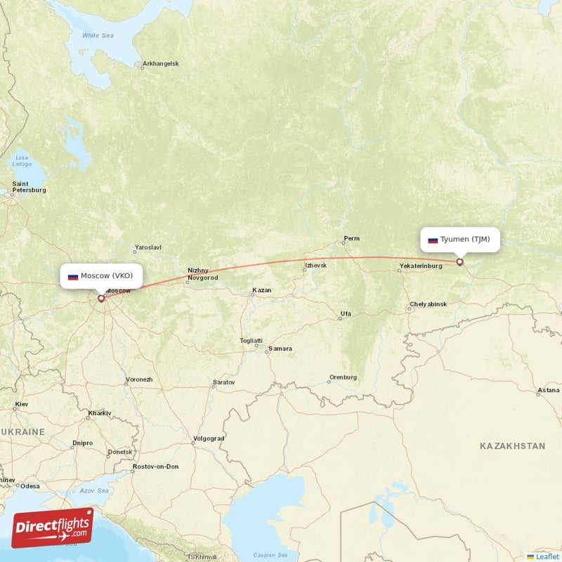 TJM - VKO route map