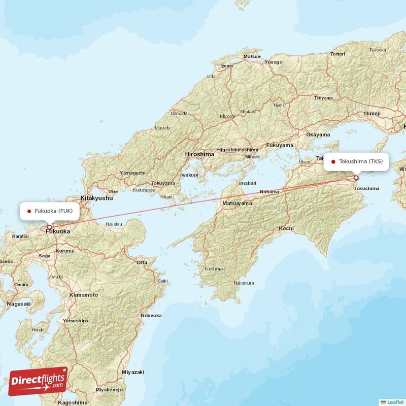 TKS - FUK route map