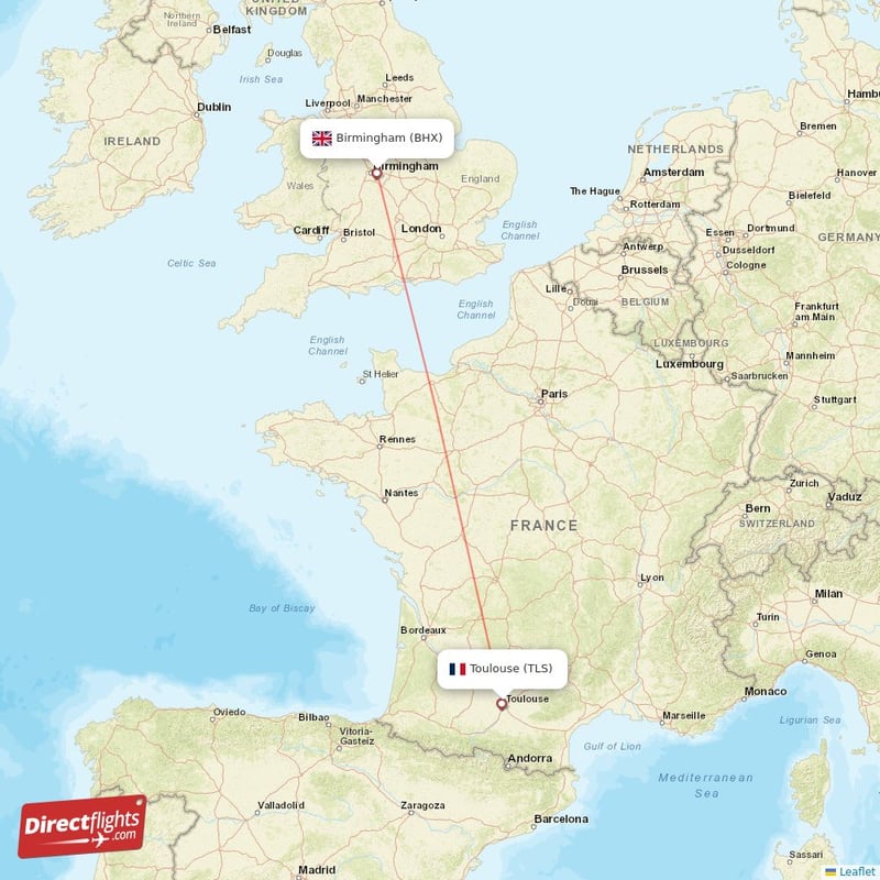 TLS - BHX route map