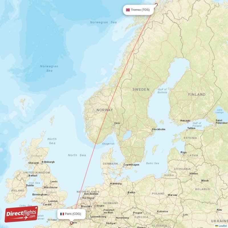TOS - CDG route map