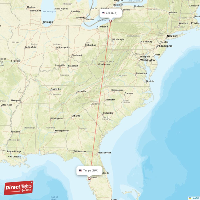 TPA - ERI route map