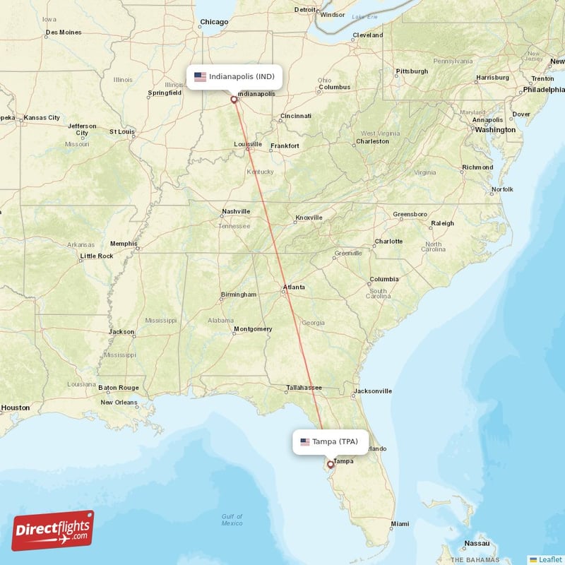 Direct Flights From Tampa To Indianapolis TPA To IND Non Stop   TPA IND 