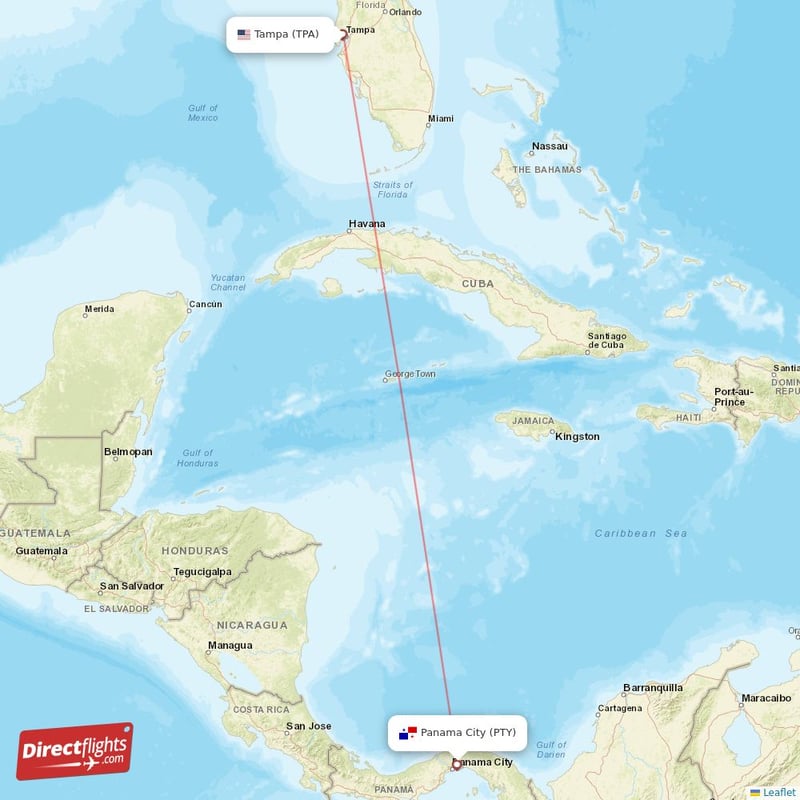 Direct flights from Tampa to Panama City TPA to PTY non stop