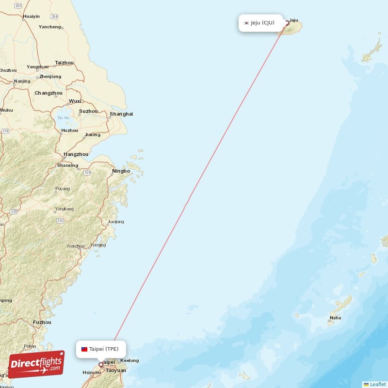 TPE - CJU route map