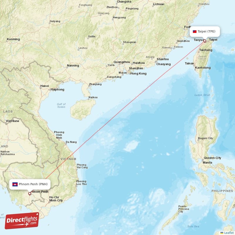 TPE - PNH route map