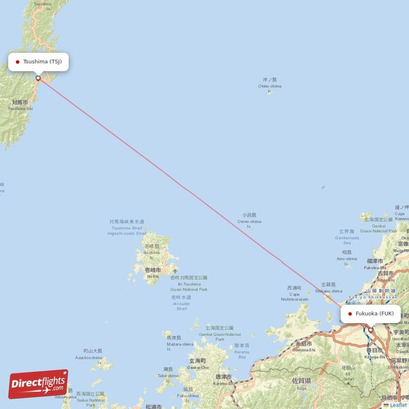 TSJ - FUK route map