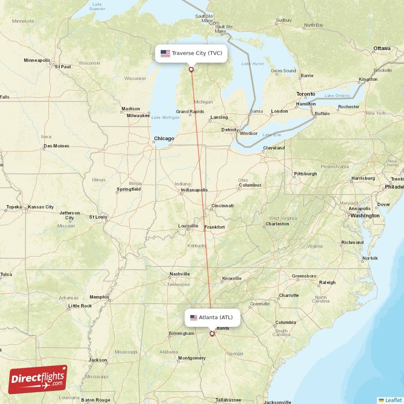 Direct flights from Traverse City to Atlanta, TVC to ATL nonstop