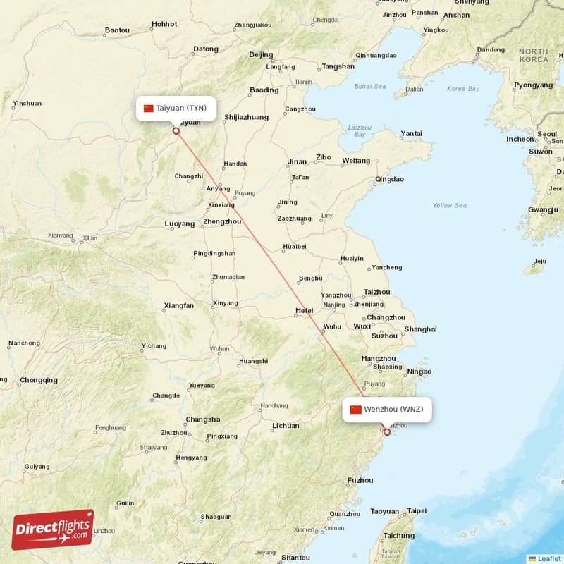 TYN - WNZ route map