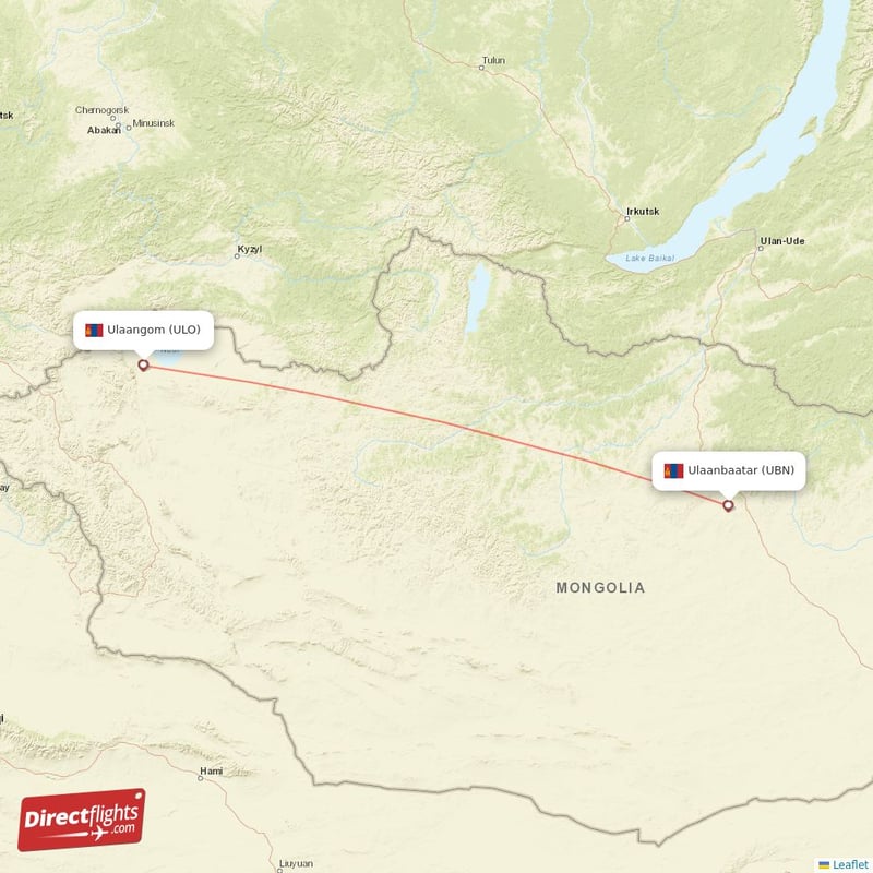 UBN - ULO route map