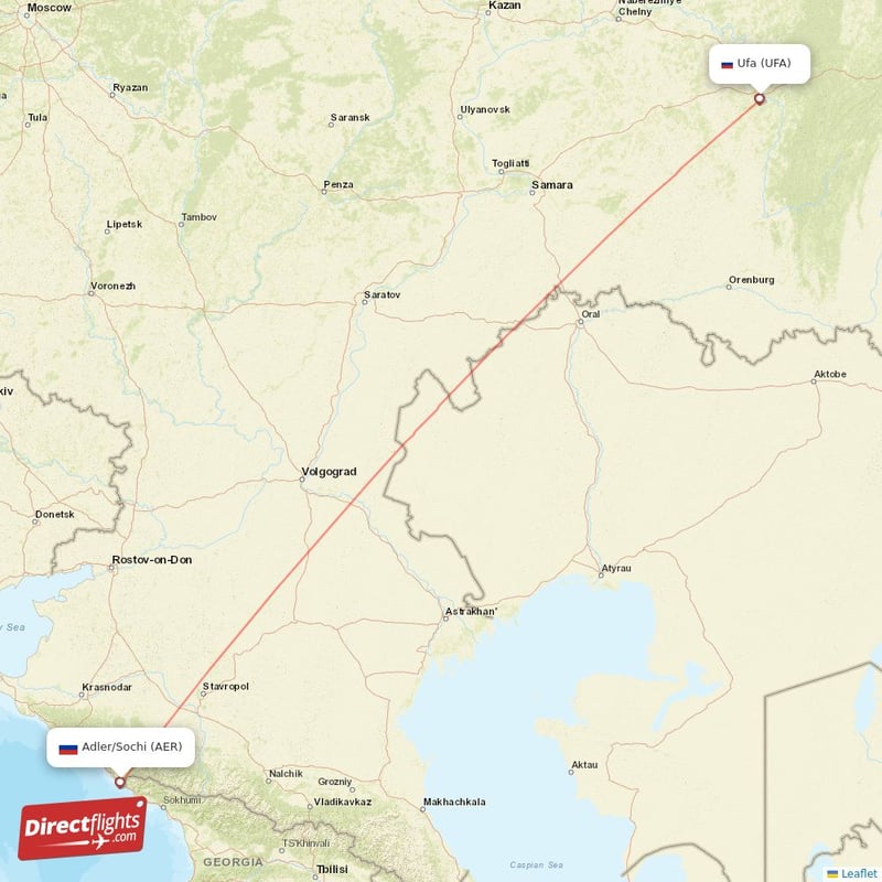 UFA - AER route map