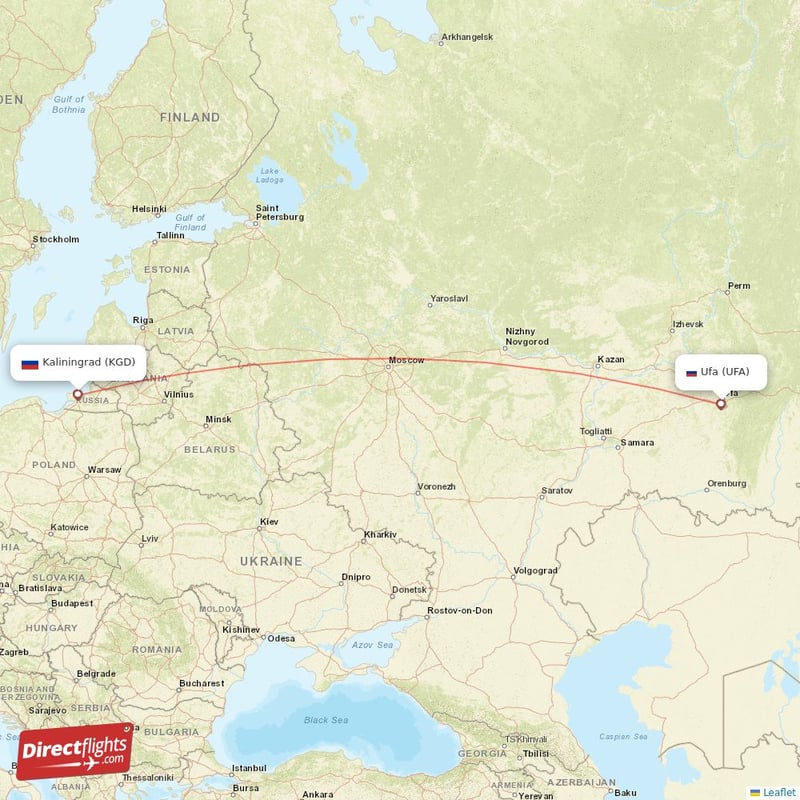 UFA - KGD route map