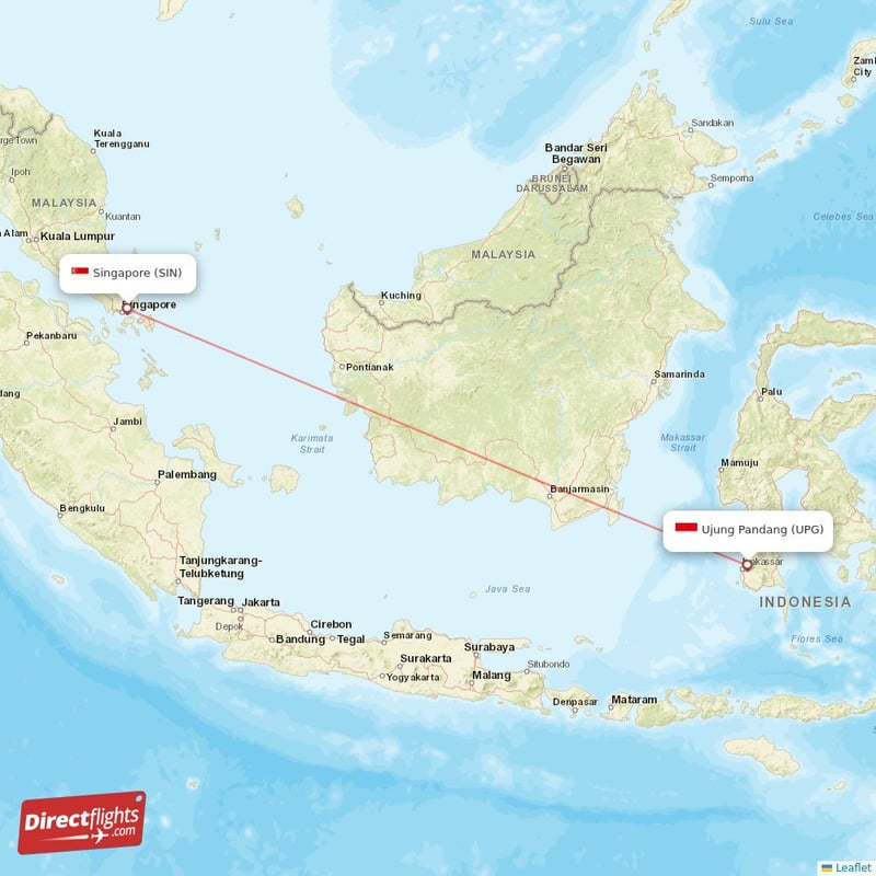 UPG - SIN route map