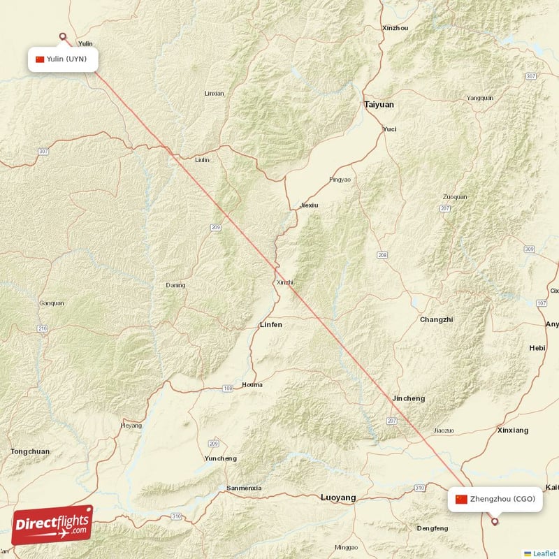 UYN - CGO route map