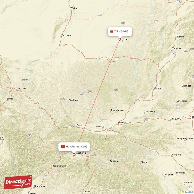 UYN - HZG route map