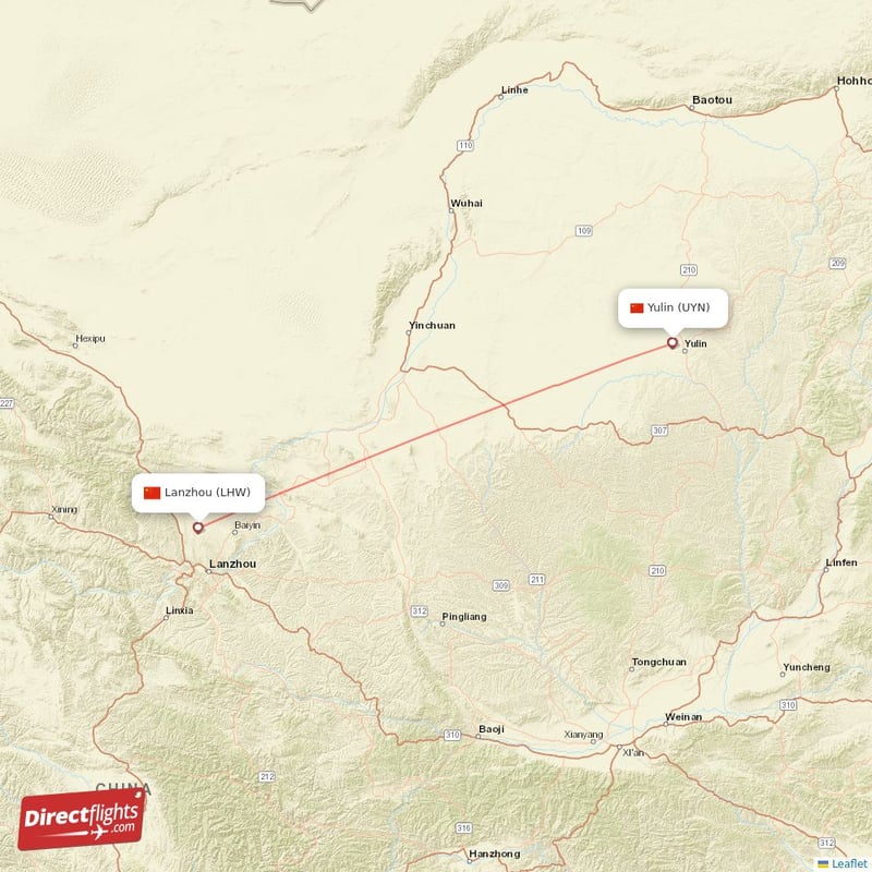 UYN - LHW route map