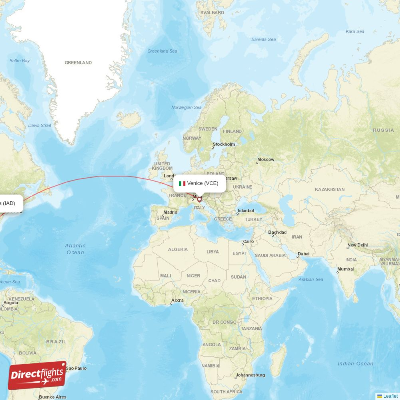 VCE - IAD route map