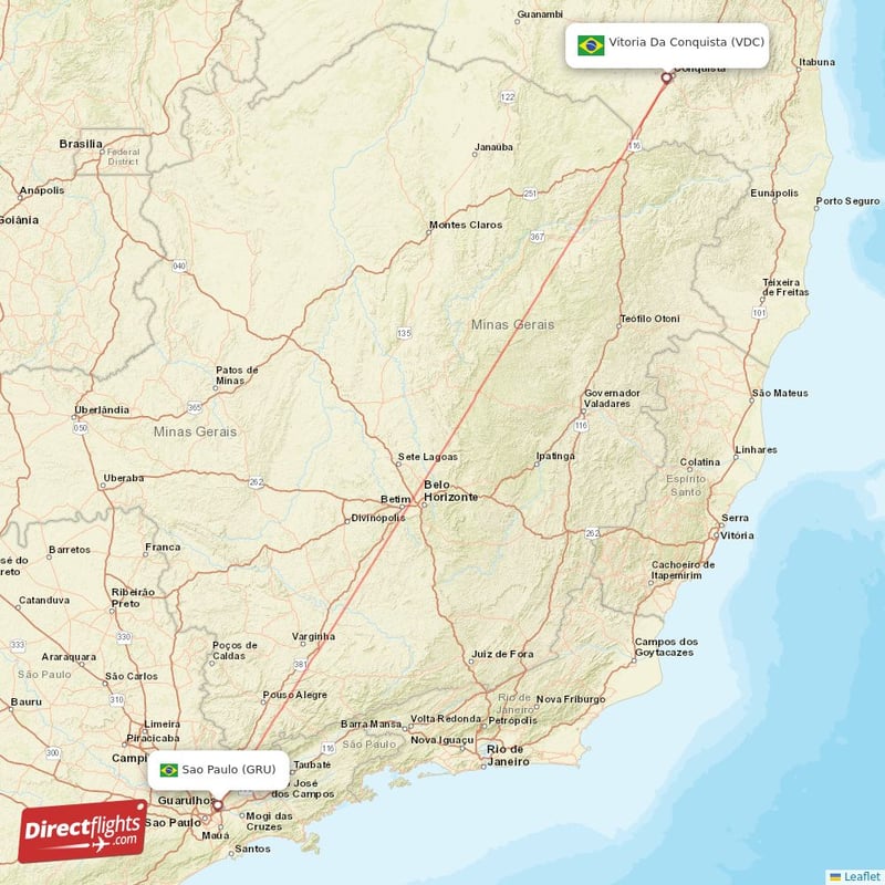 VDC - GRU route map