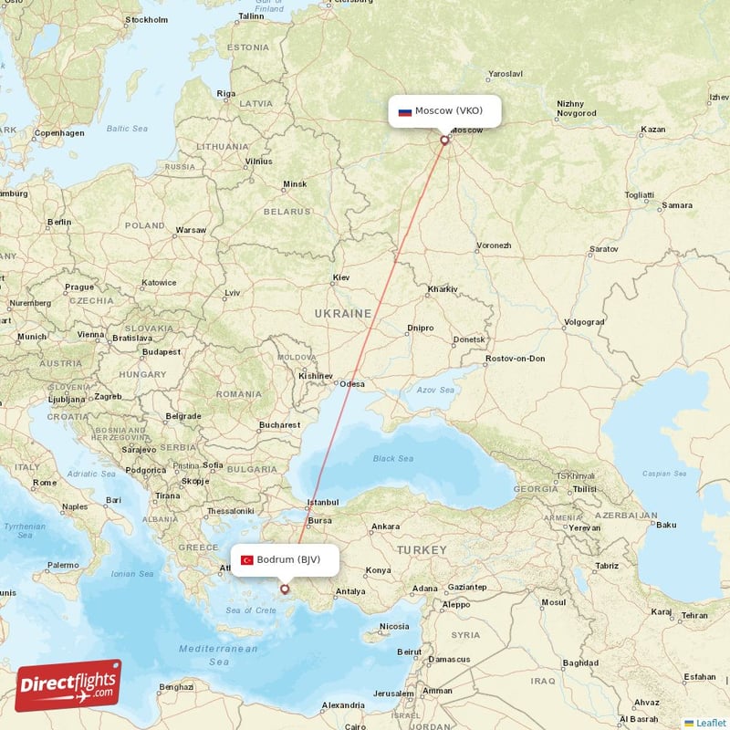 VKO - BJV route map