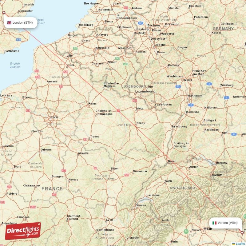 VRN - STN route map
