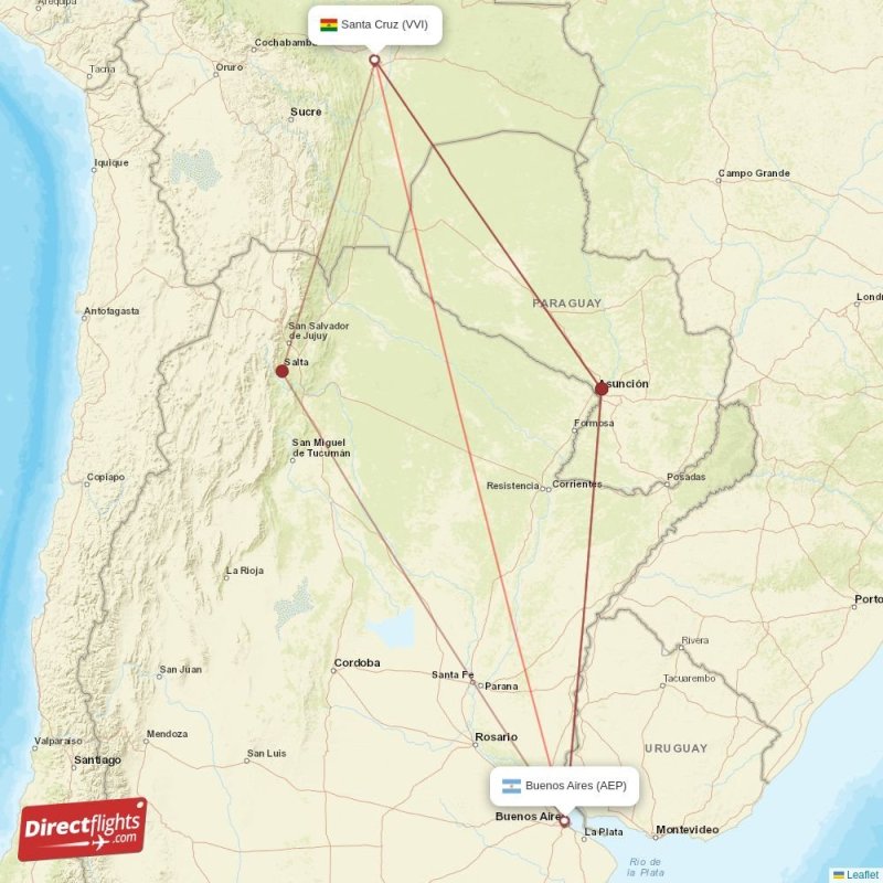 VVI - AEP route map