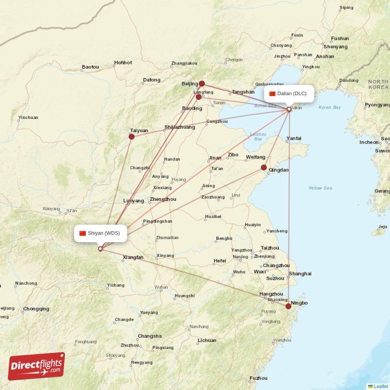 Direct flights from Shiyan to Dalian (WDS-DLC) - Directflights.com