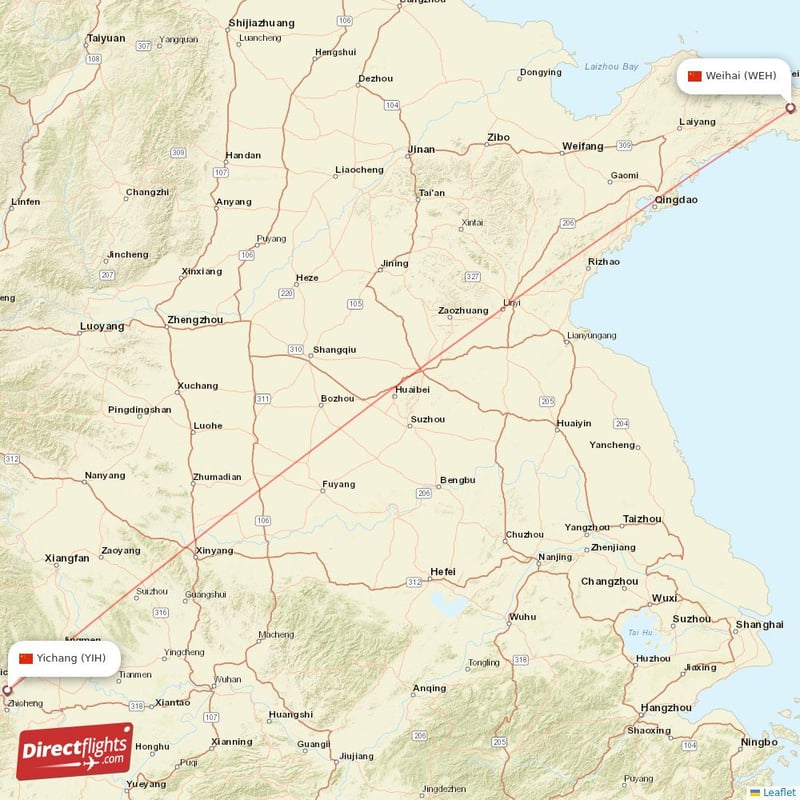 WEH - YIH route map