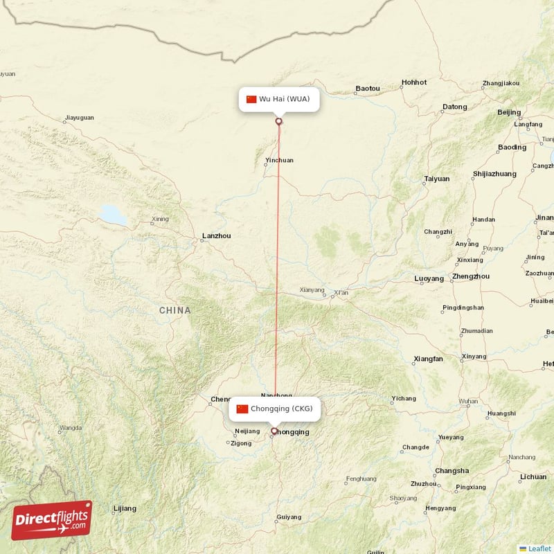 WUA - CKG route map