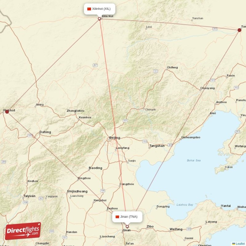 Xil Direct flights from Xilinhot to Jinan (XIL-TNA) - Directflights.com