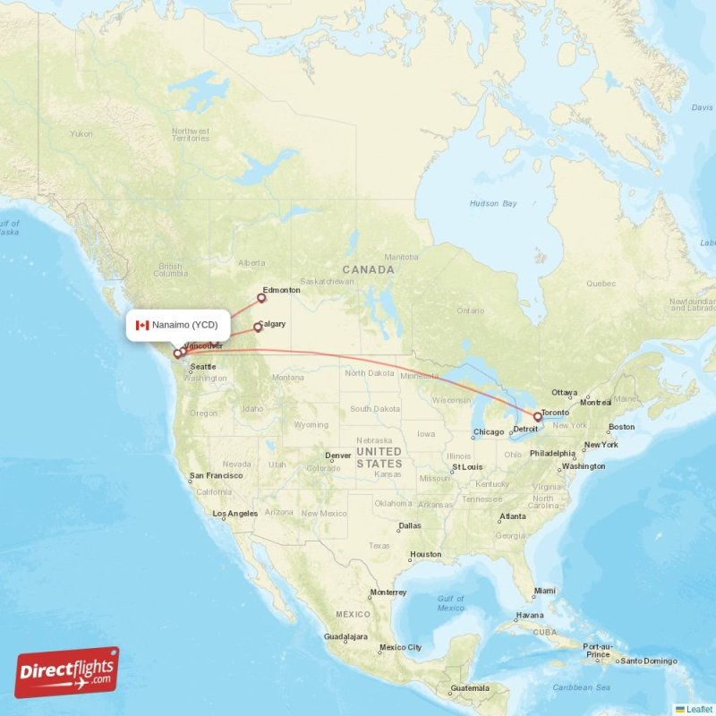 Direct flights from Nanaimo - 4 destinations - YCD, Canada ...