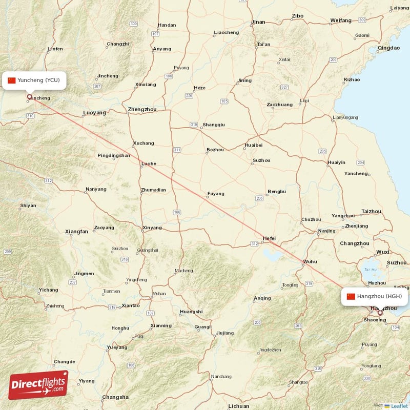 YCU - HGH route map