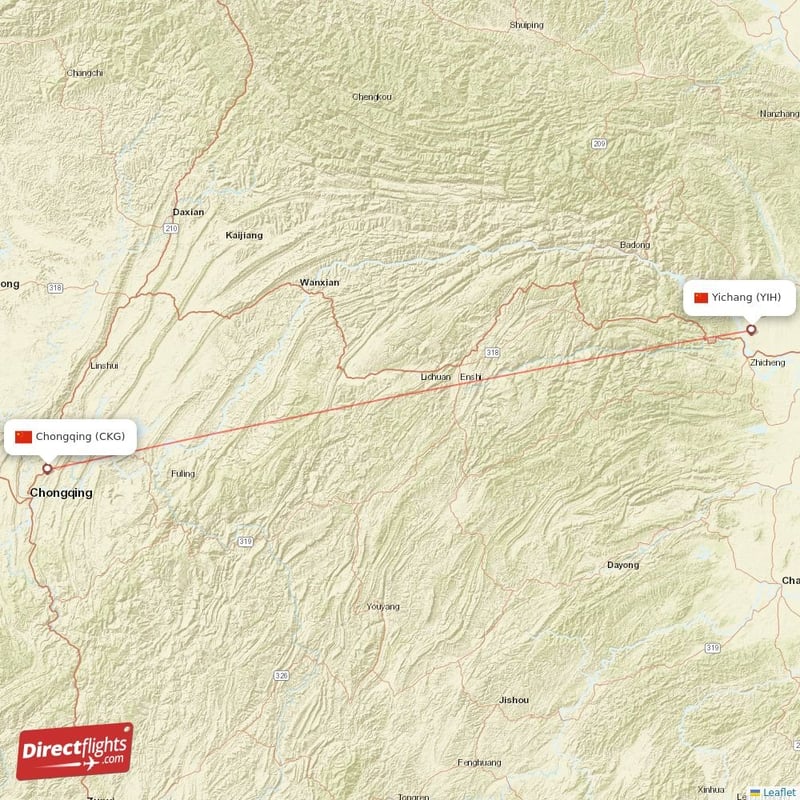 CKG - YIH route map