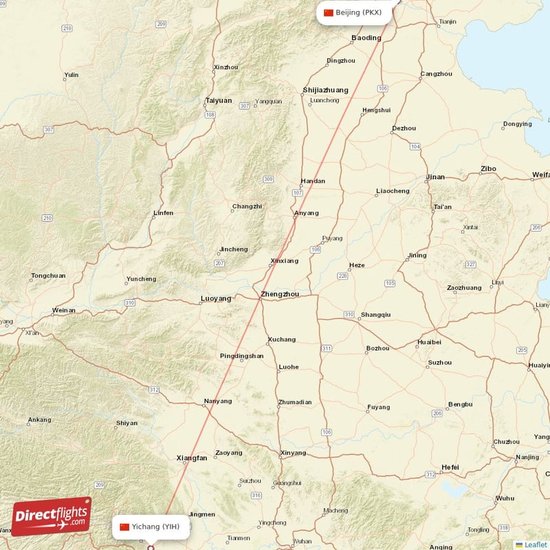 YIH - PKX route map