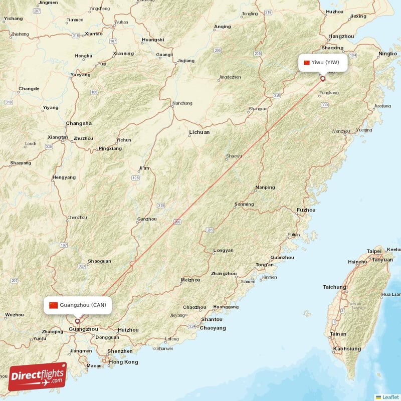 YIW - CAN route map