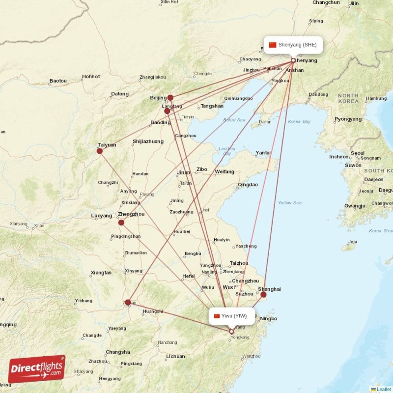 YIW - SHE route map