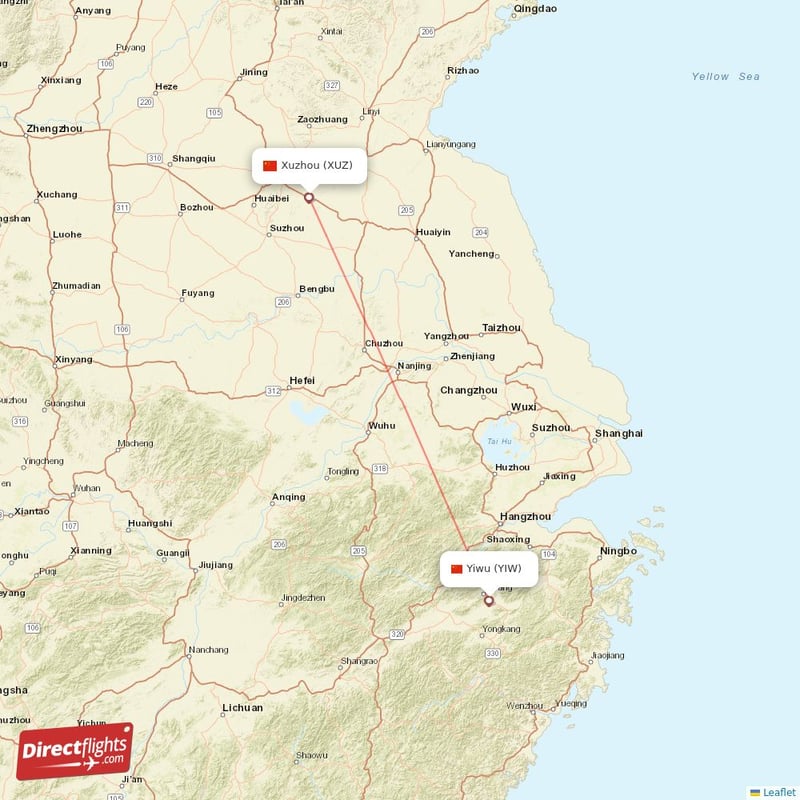 YIW - XUZ route map