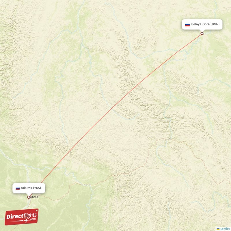 YKS - BGN route map