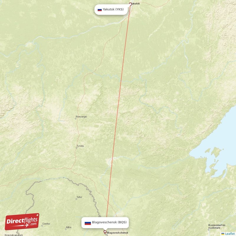 YKS - BQS route map
