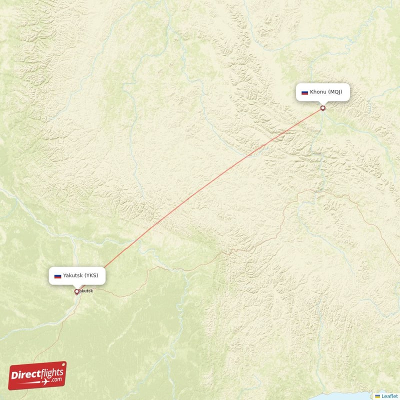 YKS - MQJ route map