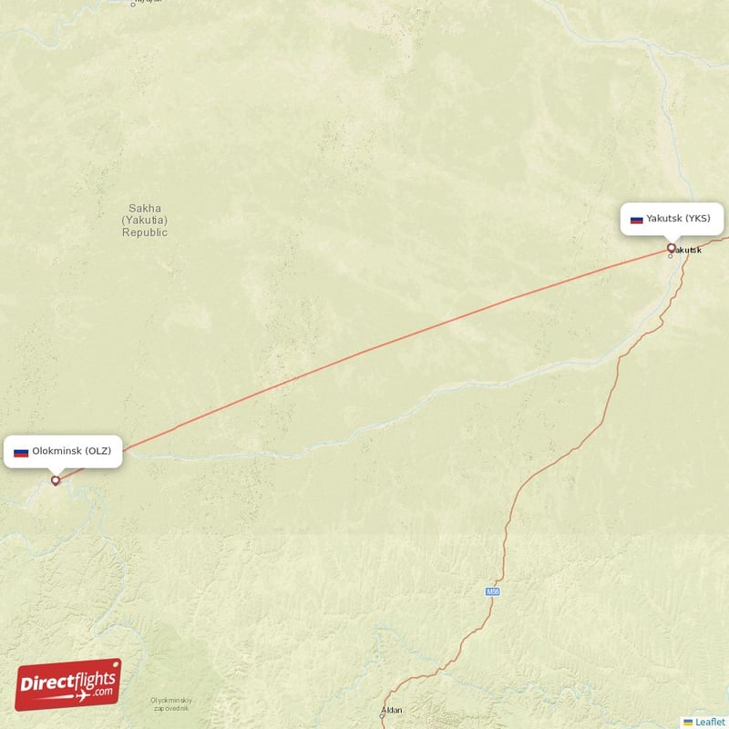 YKS - OLZ route map