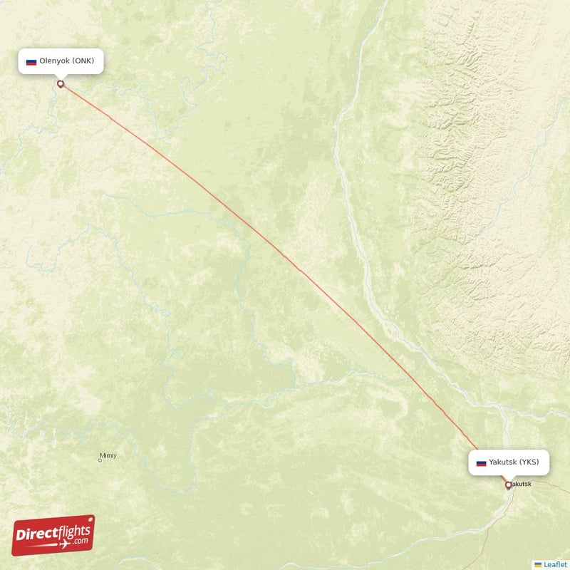 YKS - ONK route map