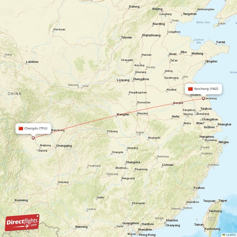 YNZ - TFU route map