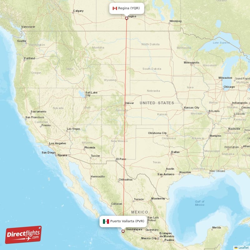 YQR - PVR route map